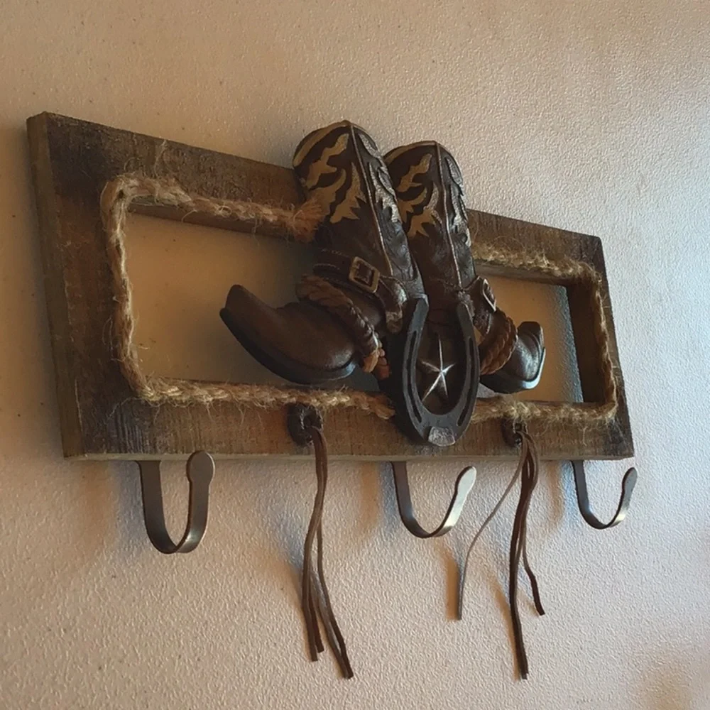 Rustic Cowboy Boot Hat/Keys  Hanger